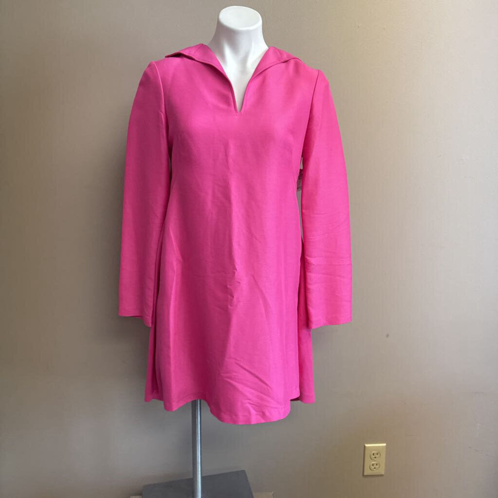 BRANDON MAXWELL PINK BELL SLEEVE DRESS