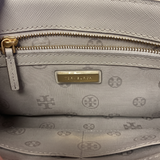 TORY BURCH LEATHER TAUPE CHURCH CLUTCH
