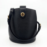LOUIS VUITTON EPI CLUNY BLACK LEATHER HANDBAG