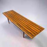 MID-CENTURY MODERN SLATTED WOOD COFFEE TABLE