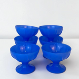 VINTAGE FRENCH BLUE FOOTED FRUIT/DESSERT CUPS