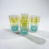 Vintage Anchor Hocking Glass Tumblers Set with Snowflake Pattern