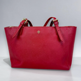 TORY BURCH RED YORK BUCKLE TOTE