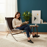 ANTONIO CITTERIO FLEXFORM CHROME SCISSOR CHAIR (AS IS)