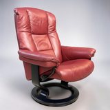 STRESSLESS LEATHER WING RECLINER W/ OTTOMAN