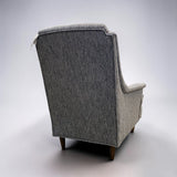 MCM GRAY CHAIR & OTTOMAN NEWLY UPHOLSTERED