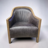 ARHAUS "ROCCO" LEATHER BARREL CHAIR **