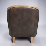 ARHAUS "ROCCO" LEATHER BARREL CHAIR **