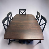 AMERICAN HARDWOOD MADE COUNTRY VIEW WOODWORKING DINING TABLE W/8 CHAIRS 2 LEAVES
