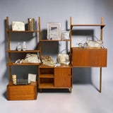 DANISH TEAK MID-CENTURY 3 BAY WALL UNIT