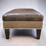 BRADINGTON YOUNG LEATHER OTTOMAN