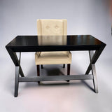 CRATE & BARREL BLACK DESK/PEIR 1 CHAIR