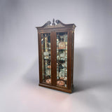 LIGHTED CHERRY CURIO CABINET