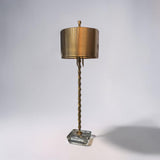 TWISTED METAL GLASS BASE TABLE LAMP