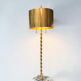 TWISTED METAL GLASS BASE TABLE LAMP
