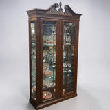 LIGHTED CHERRY CURIO CABINET