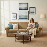 BROWN 3 SEATER SLEEPER SOFA