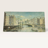 "A BRIDGE IN PARIS" BY REINER SNAPPER REPRODUCTION-OIL ON CANVAS 24" X 48"