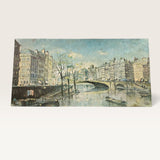 "A BRIDGE IN PARIS" BY REINER SNAPPER REPRODUCTION-OIL ON CANVAS 24" X 48"