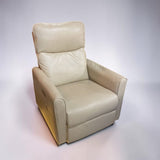 CREAM VEGAN LEATHER POWERED RECLINER W/ CHARGER PORT