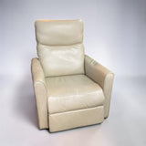 CREAM VEGAN LEATHER POWERED RECLINER W/ CHARGER PORT