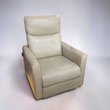 CREAM VEGAN LEATHER POWERED RECLINER W/ CHARGER PORT