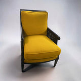 YELLOW REUPHOLSTERED CHAIR
