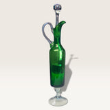 MCM GREEN DECANTER W/ 3 GLASSES