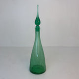 BLENKO GLASS SEA GREEN CRACKLE DECANTER