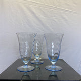 SET OF 3, CAMBRIDGE CAPRICE MOONLIGHT BLUE GLASSES