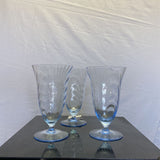SET OF 3, CAMBRIDGE CAPRICE MOONLIGHT BLUE GLASSES
