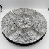 HAZEL ATLAS VINTAGE MID-CENTURY MODERN "MIDNIGHT MAGIC" LAZY SUSAN SET