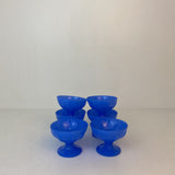 VINTAGE MADE IN FRANCE BLUE FOOTED FRUIT/DESSERT CUPS SET OF 7