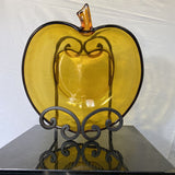 HAZEL ATLAS AMBER ORCHARD APPLE GLASS GLASS SALAD SET