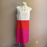 TALBOTS WHITE, PINK, RED DRESS SZ L