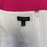 TALBOTS WHITE, PINK, RED DRESS SZ L