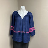 VINEYARD VINES NAVY BOHO TOP