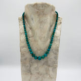 Sterling Silver and Turquois Bead Necklace 20" Long