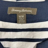 TOMMY BAHAMA NAVY AND WHITE STRIPED DRESS