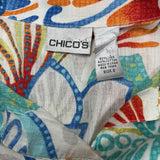 CHICOS COLORFUL BUTTON UP