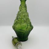 Italian Empoli Green Glass Fruit Basket Decanter