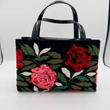 KATE SPADE VELVET FLORAL SMALL TOTE SAM ICON ROSE GARDEN