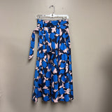 Boden Blue Floral Print Midi Skirt