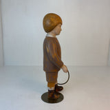 VINTAGE RARE SARREID LTD. ITALY CHILD W/HULA HOOP W/BRASS BASE 1984