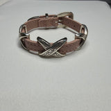 Brighton Pink Leather Bracelet with Silver Accents