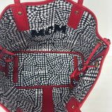 MCM RED LEATHER TOTE BAG WITH POUCH