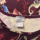 CHICO'S Burgundy Floral SZ M
