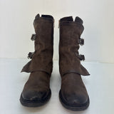 AS 98 COUNTRY WALK Brown Leather Ankle Boots with Buckles