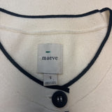Maeve Anthropologie Cream Black Trim Sweater
