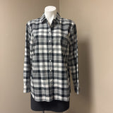 TALBOTS Black and Cream Shirt SZ L